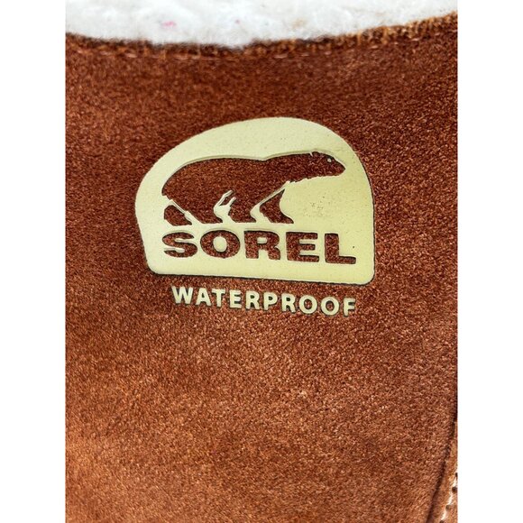 Sorel "Glazy" Boots Women’s US 11 Tan Waterproof Suede Faux-Fur Lined Boots - Picture 5 of 15
